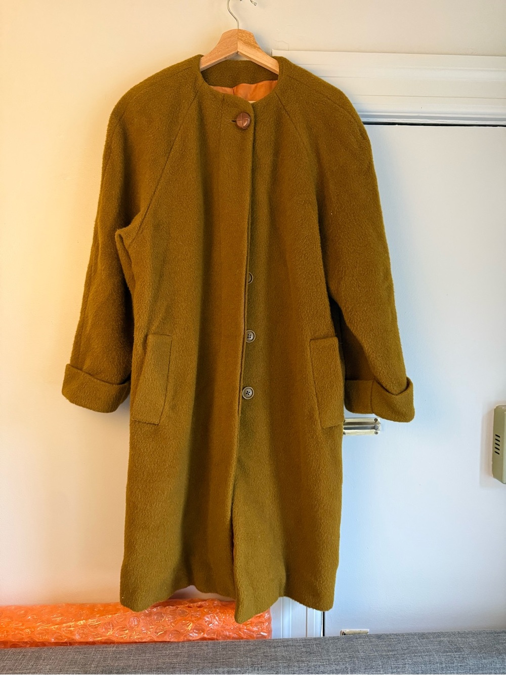 Vintage Olive Green Wool Pea Coat